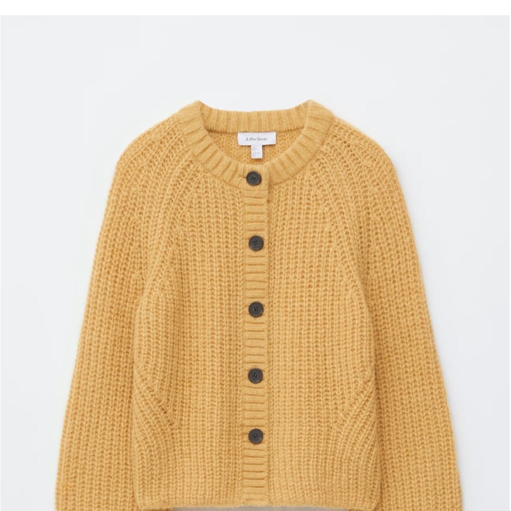 Balloon sleeve cardigan mustard yellow
